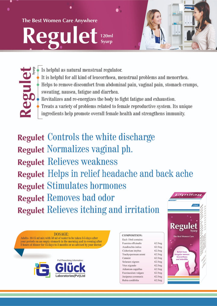 Regulit Regulet Syrup 120ml – Gluck Laboratories